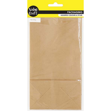 Dark Khaki Value Craft Paper Bags with Gusset Paper 21X12X8cm Brown 10 Piece Bags & Invitation