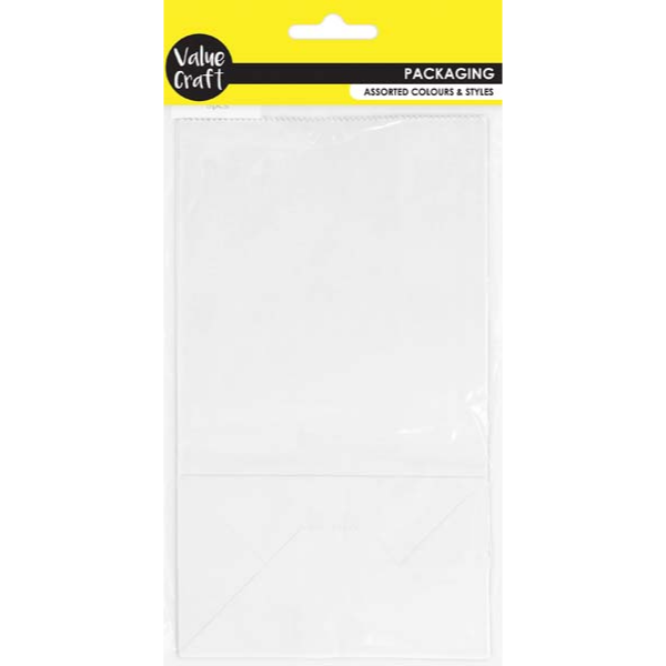 Lavender Value Craft Paper Bags with Gusset-White 21x12x8cm (8 Piece) Bags & Invitation