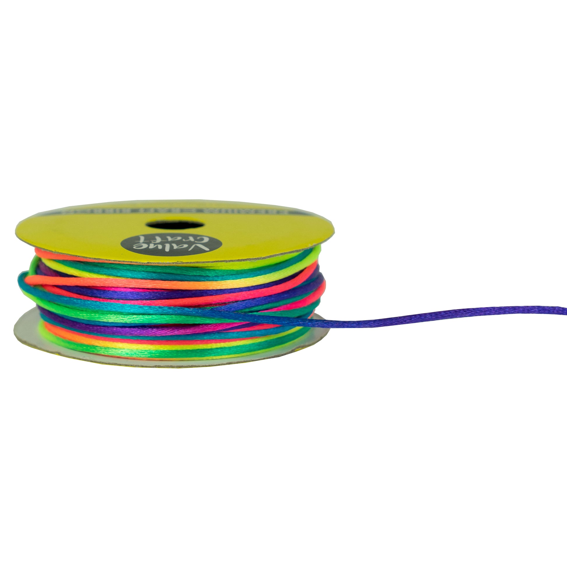 White Smoke Ribbon 1mm Cord Satin Rainbow 7M Party