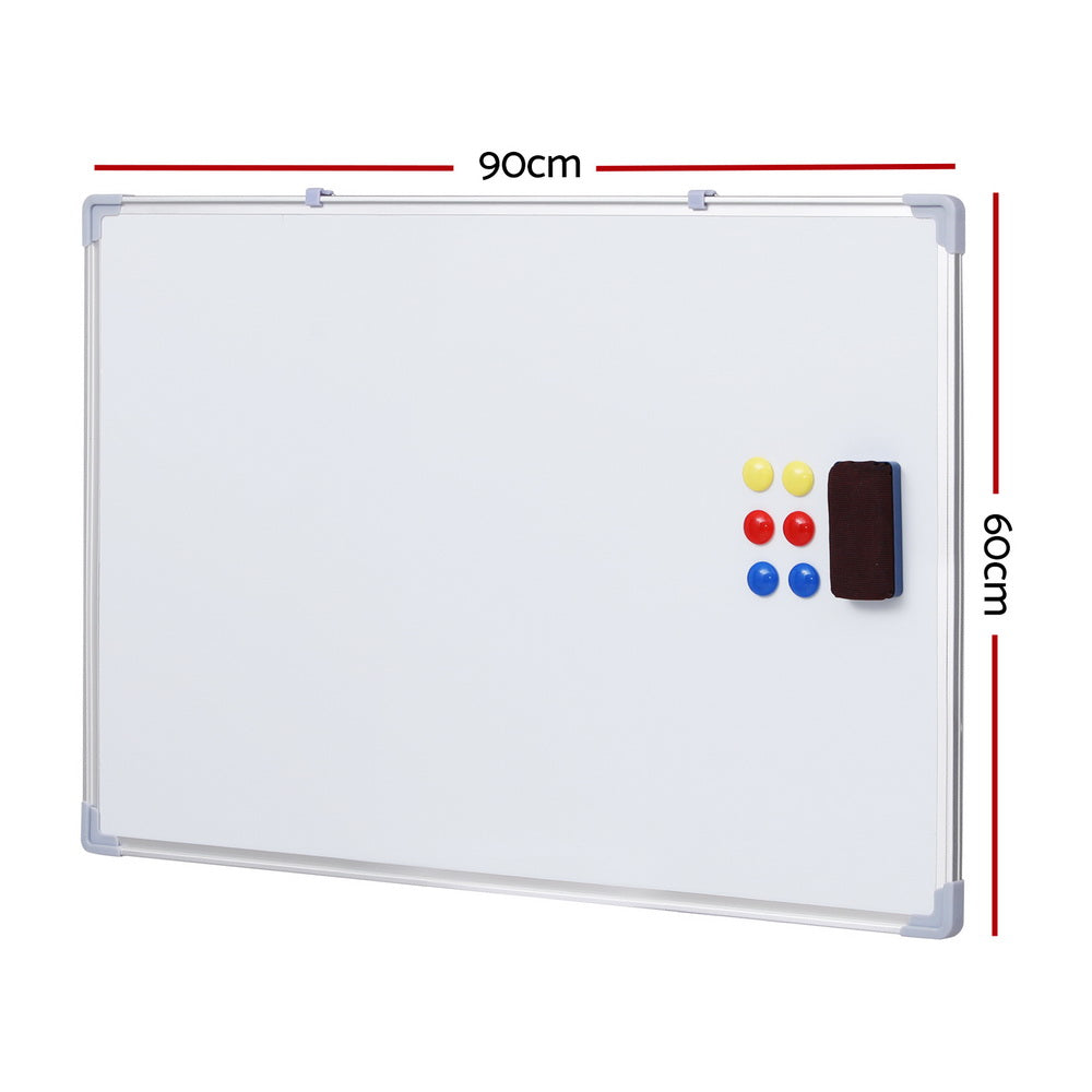 Lavender Magnetic Whiteboard 60x90cm Erase Board Marker Eraser Tray Home Office School