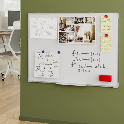 Light Gray Magnetic Whiteboard 60x90cm Erase Board Marker Eraser Tray Home Office School