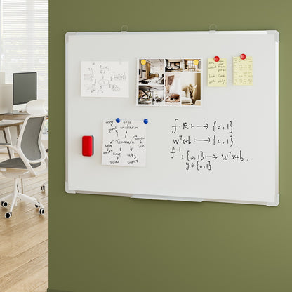 Light Gray Magnetic Whiteboard 90x120cm Erase Board Marker Eraser Tray Home Office School Furniture > Office > Desks