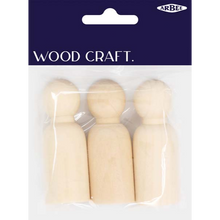 Midnight Blue Wooden People, 3pcs Woodcraft