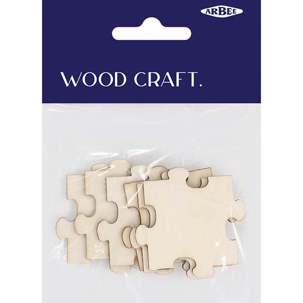 Lavender Wooden Puzzle Pieces, 6pcs Woodcraft