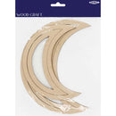 White Smoke Wooden Frames, Moon, 4pk Woodcraft