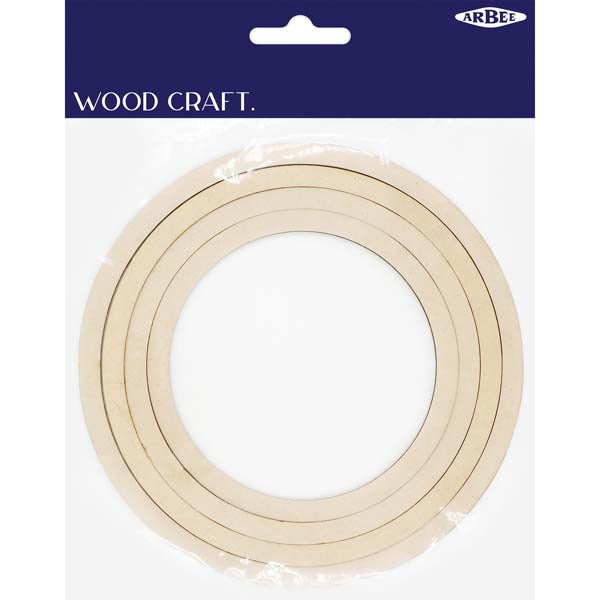 White Smoke Wooden Frames, Circle, 4pk Woodcraft