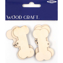 White Smoke Wooden Bone-Shaped Tags, 6pcs Woodcraft