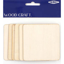 Antique White Wooden Square Coasters, 25mm, 6pcs Woodcraft