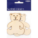 White Smoke Wooden Teddy Bear, 2pcs Woodcraft