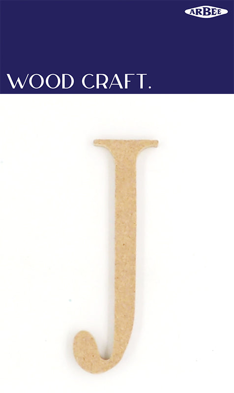White Smoke Wooden Alphabet Letter  J Woodcraft