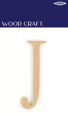 White Smoke Wooden Alphabet Letter  J Woodcraft