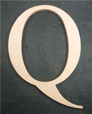 Dim Gray Wooden Alphabet Letter  Q Woodcraft