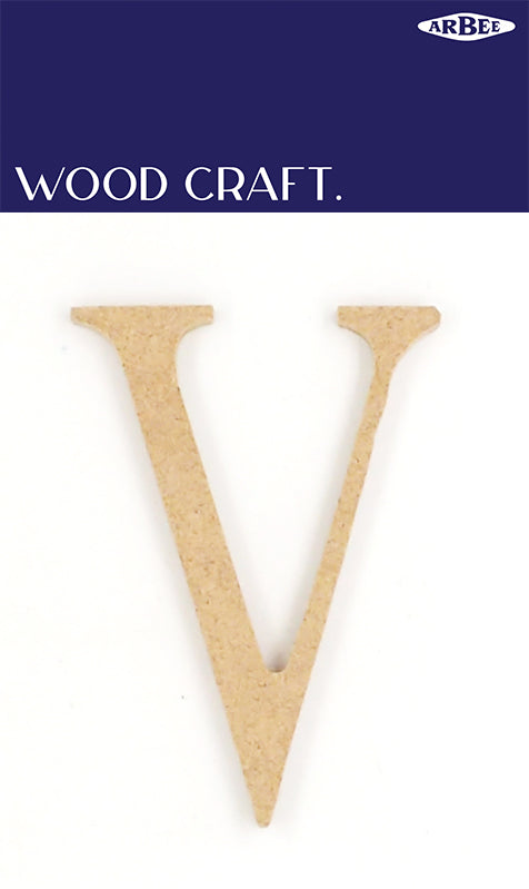 White Smoke Wooden Alphabet Letter  V Woodcraft