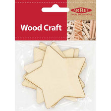 Bisque Wooden Shape, Star, 77x2mm, 4pk Woodcraft