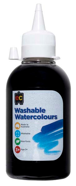 White Smoke EC Washable Watercolours 250mL Black Kids Paints