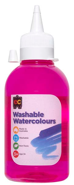 White Smoke EC Washable Watercolours 250mL Pink Kids Paints