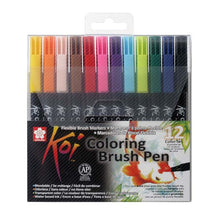 Dark Slate Gray Koi Brush Pen, Set of 12, Assorted Colours Pens and Markers