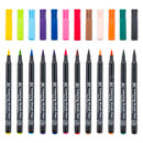 White Smoke Koi Brush Pen, Set of 12, Assorted Colours Pens and Markers
