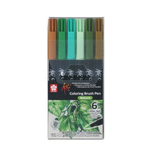 Dark Slate Gray Koi Brush Pen, Set of 6, Nature Colours Pens and Markers
