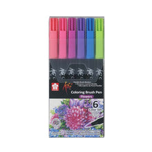 Dark Slate Gray Koi Brush Pen, Set of 6, Flowers Pens and Markers