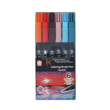 Dark Slate Gray Koi Brush Pen, Set of 6, Sunset Pens and Markers