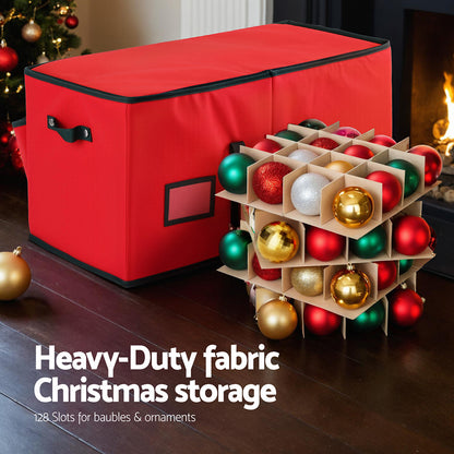 Black Jingle Jollys Christmas Baubles Storage Box 128 Slots Decor Ornaments Container Occasions > Christmas > Christmas Decorations