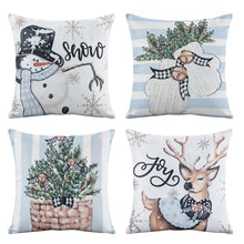 White Smoke Jingle Jollys Christmas Cushion Covers Set of 4 Pillow Covers 45x45cm with 4 Cute Patterns Blue Home & Garden > Decor > Cushions & Throws