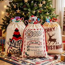 Rosy Brown Jingle Jollys 3PCS Christmas Santa Sacks Large Reusable Personalised Canvas Gift Storage Bags Occasions > Wrapping Paper & Gift Bags > Gift Bags