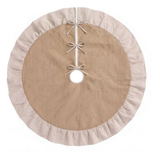 White Smoke Jingle Jollys 120cm Christmas Tree Skirt Linen Christmas Tree Mat Decor Occasions > Christmas > Christmas Decorations