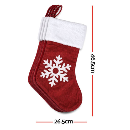 White Smoke Jingle Jollys 4 Pack Large Velvet Christmas Stockings 46.5cm Red White Decor Perfect For Gift Ideal, Fireplace Mantels Christmas Trees Holiday Party Decorations Occasions > Christmas > Christmas Decorations