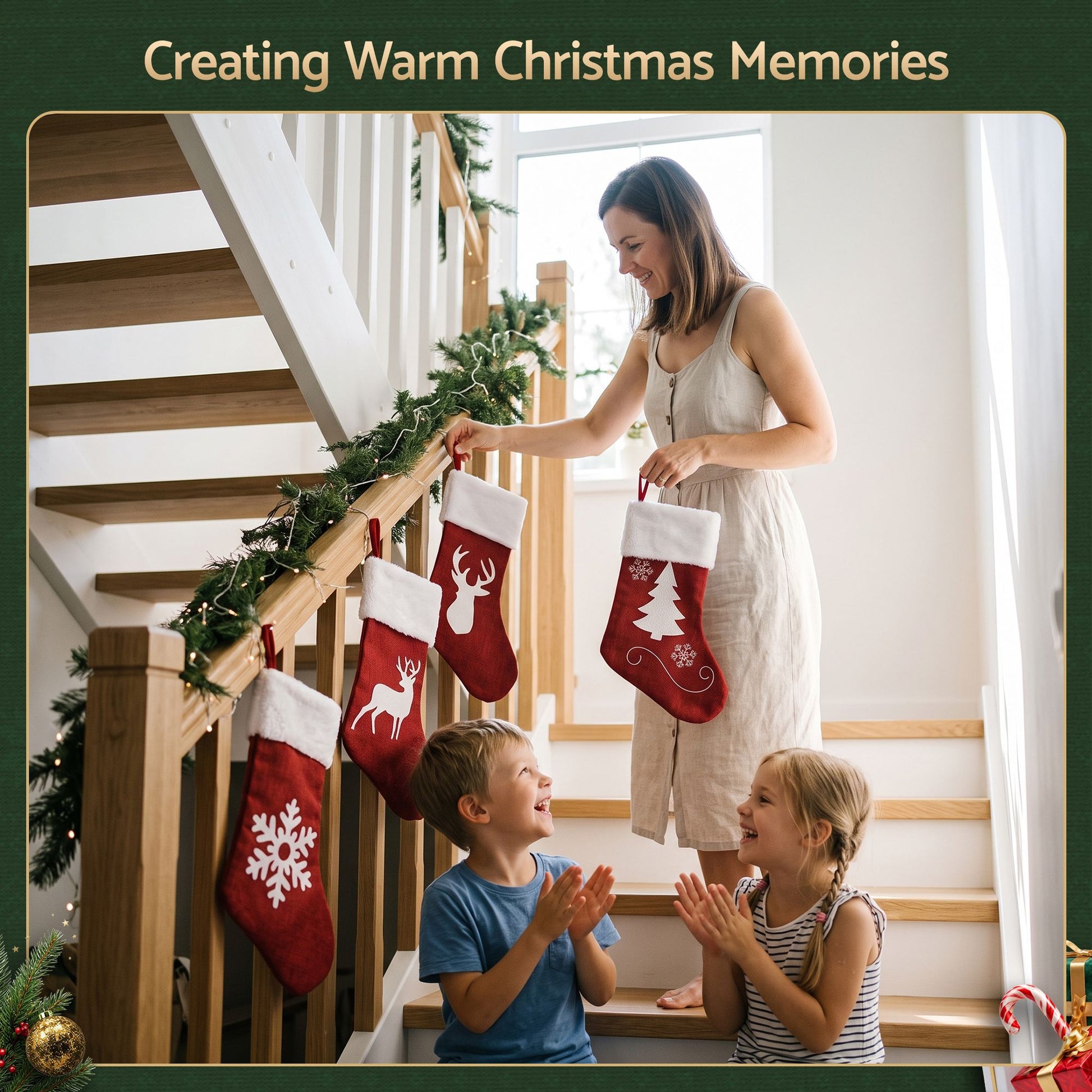 Light Gray Jingle Jollys 4 Pack Large Velvet Christmas Stockings 46.5cm Red White Decor Perfect For Gift Ideal, Fireplace Mantels Christmas Trees Holiday Party Decorations Occasions > Christmas > Christmas Decorations