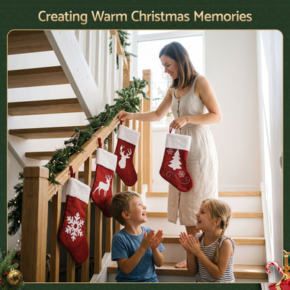 Light Gray Jingle Jollys 4 Pack Large Velvet Christmas Stockings 46.5cm Red White Decor Perfect For Gift Ideal, Fireplace Mantels Christmas Trees Holiday Party Decorations Occasions > Christmas > Christmas Decorations