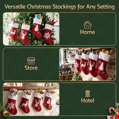 Dark Slate Gray Jingle Jollys 4 Pack Large Velvet Christmas Stockings 46.5cm Red White Decor Perfect For Gift Ideal, Fireplace Mantels Christmas Trees Holiday Party Decorations Occasions > Christmas > Christmas Decorations