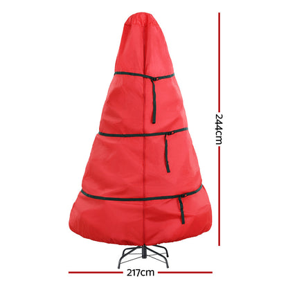 White Smoke Jingle Jollys Christmas Tree Storage Bag Fits Up to 8ft Tree Xmas Bag Zipper Red Occasions > Christmas > Christmas Decorations