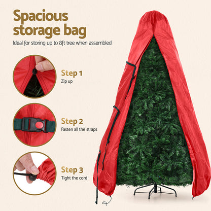 Misty Rose Jingle Jollys Christmas Tree Storage Bag Fits Up to 8ft Tree Xmas Bag Zipper Red Occasions > Christmas > Christmas Decorations