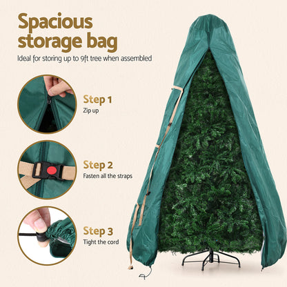 Misty Rose Jingle Jollys Christmas Tree Storage Bag Fits Up to 9ft Tree Xmas Bag Green Christmas