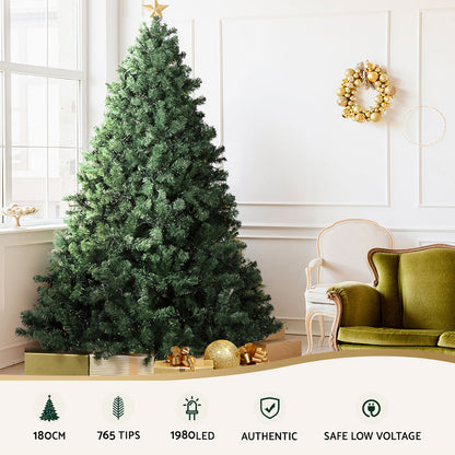 Lavender Jingle Jollys Christmas Tree 1.8M Xmas Tree Decorations 1980 LEDs 8 Light Mode Occasions > Christmas > Outdoor Decorations & Lights