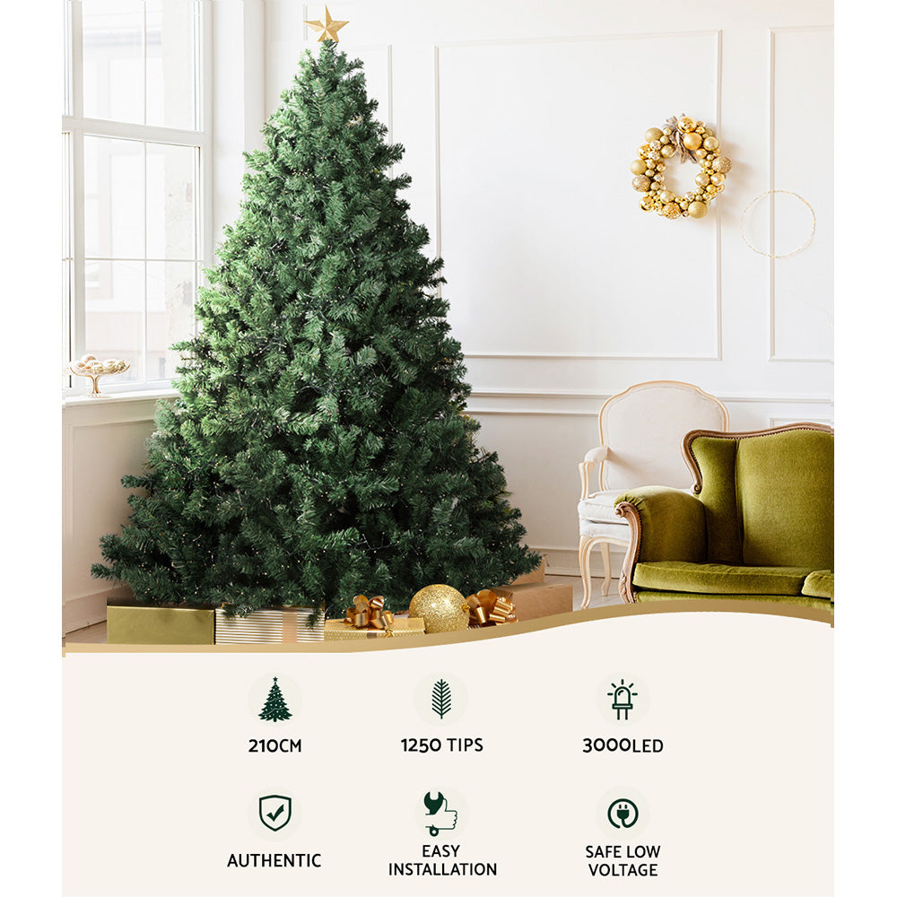 Seashell Jingle Jollys Christmas Tree 2.1M Xmas Tree Decorations 3000 LEDs 8 Light Mode Occasions > Christmas > Outdoor Decorations & Lights