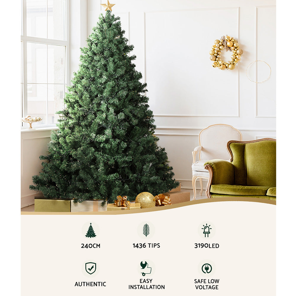 Seashell Jingle Jollys Christmas Tree 2.4M Xmas Tree Decorations 3190 LEDs 8 Light Mode Occasions > Christmas > Outdoor Decorations & Lights