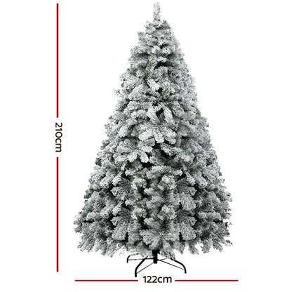 White Smoke Jingle Jollys Christmas Tree 2.1m Snow Flocked Xmas Tree Decorations 780 Tips Occasions > Christmas > Christmas Trees