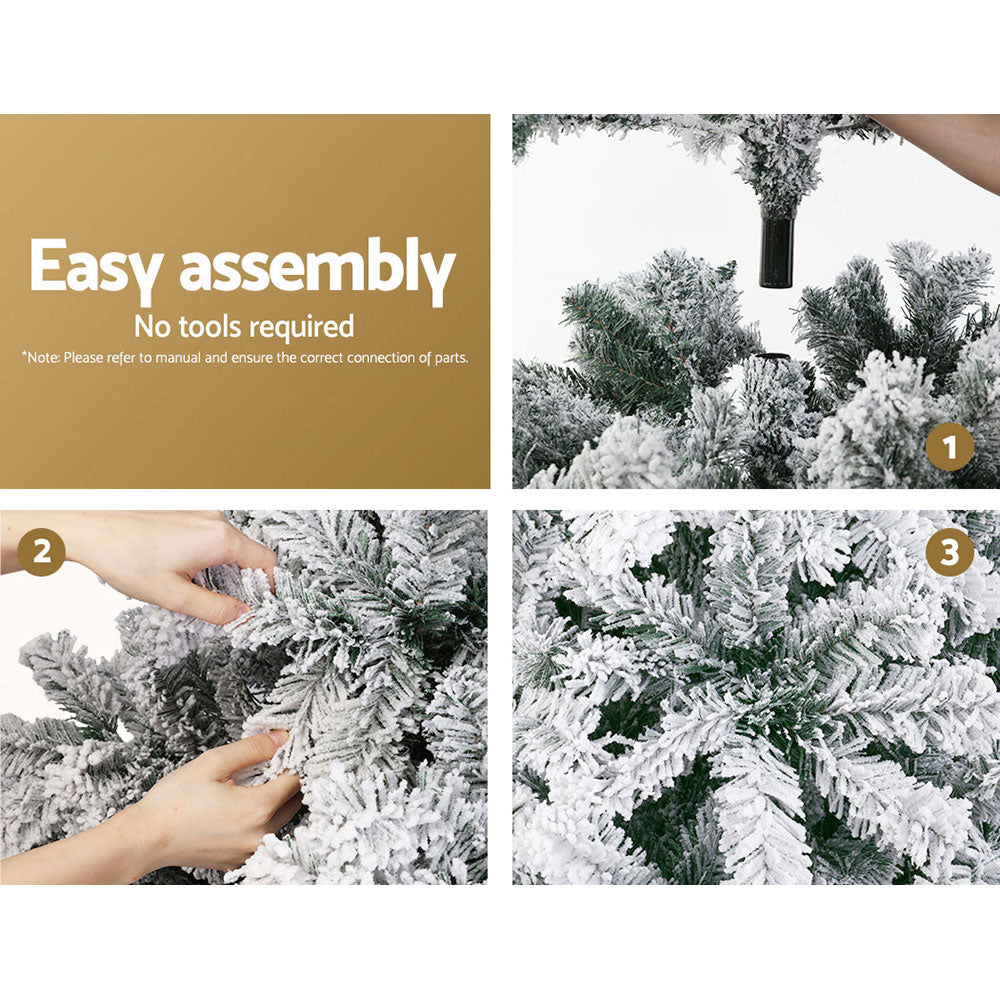 White Smoke Jingle Jollys Christmas Tree 2.1m Snow Flocked Xmas Tree Decorations 780 Tips Occasions > Christmas > Christmas Trees