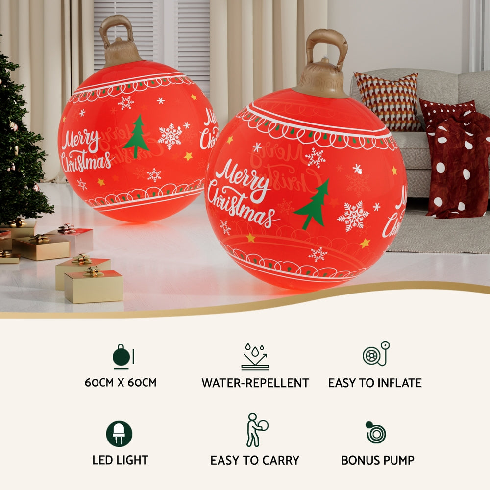 Seashell Jingle Jollys Christmas Inflatable Ball 60cm Led Illuminated Xmas Decoration Red Christmas