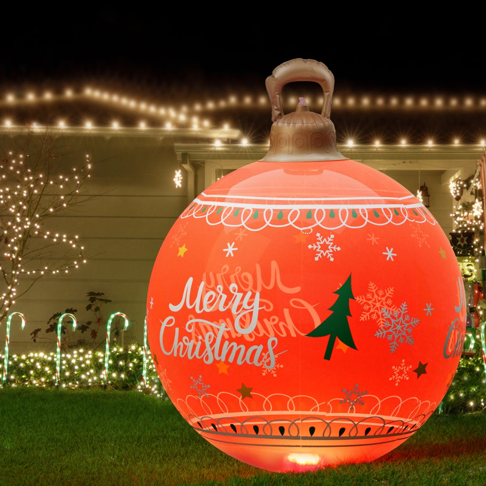 Black Jingle Jollys Christmas Inflatable Ball 60cm Led Illuminated Xmas Decoration Red Christmas