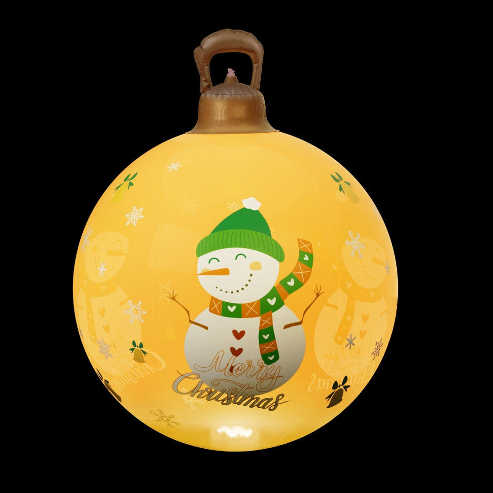 Black Jingle Jollys Christmas Inflatable Ball 60cm Led Illuminated Snowman Xmas Decor Christmas