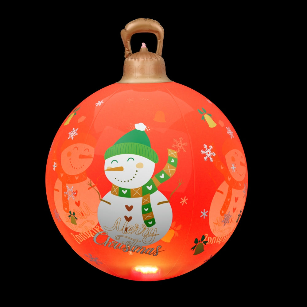 Black Jingle Jollys Christmas Inflatable Ball 60cm Illuminated Led Snowman Xmas Decor Christmas