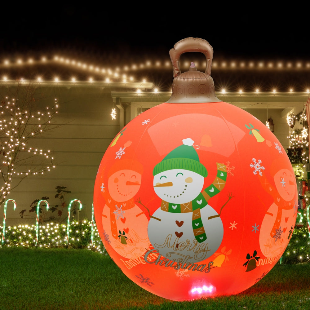 Black Jingle Jollys Christmas Inflatable Ball 60cm Illuminated Led Snowman Xmas Decor Christmas