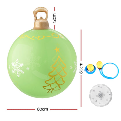 White Smoke Jingle Jollys Christmas Inflatable Ball 60cm Led Illuminated Xmas Decoration Christmas