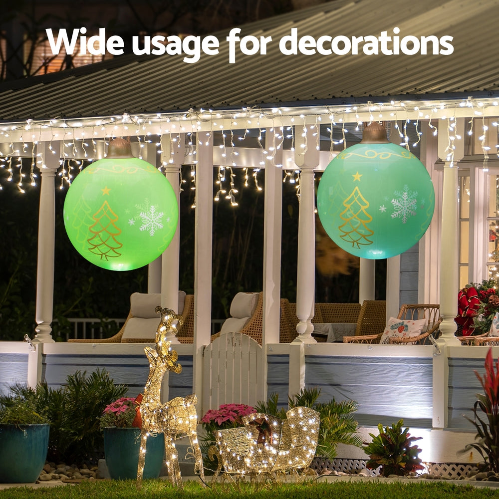 Black Jingle Jollys Christmas Inflatable Ball 60cm Led Illuminated Xmas Decoration Christmas