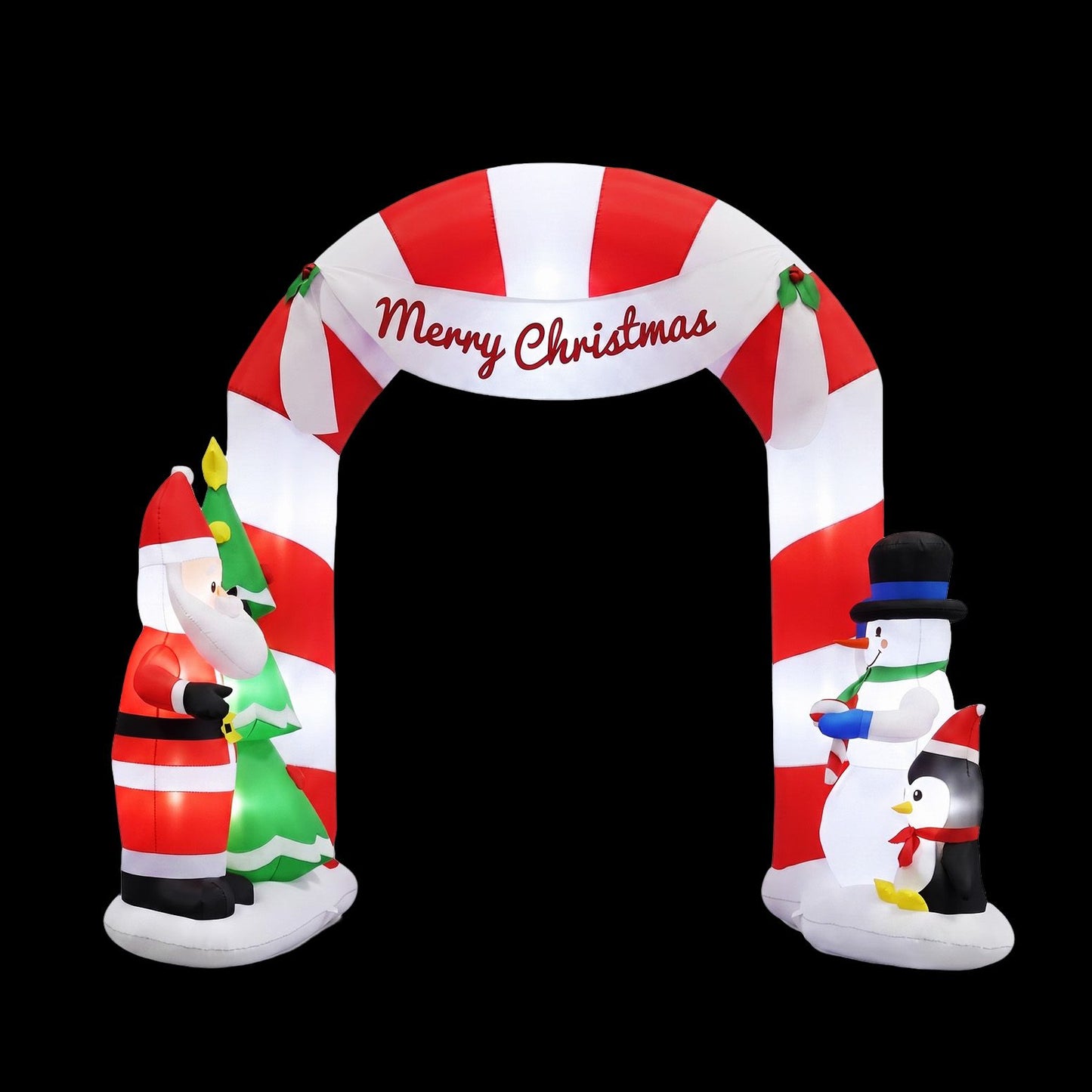 Black Jingle Jollys Christmas Inflatable Archwary Santa 3M Illuminated Decorations Occasions > Christmas > Christmas Decorations