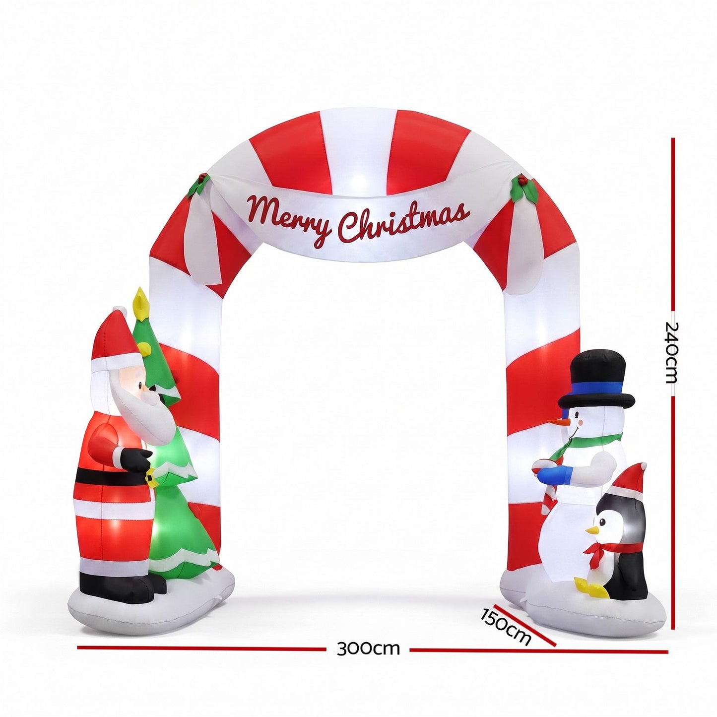 White Smoke Jingle Jollys Christmas Inflatable Archwary Santa 3M Illuminated Decorations Occasions > Christmas > Christmas Decorations